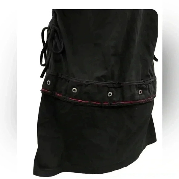 Leopards & Roses Made  In Nepal Black Red Mini Sleeveless Dress Size Medium - Picture 12 of 15